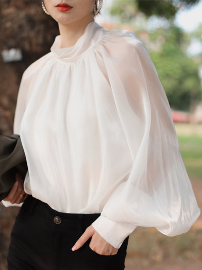 Blusa Tipo Western con Protección Solar y Lazo de Gasa para Mujer - Image 4