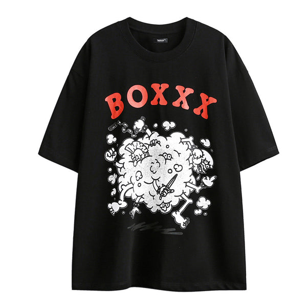 Camiseta Holgada Estampado Caricatura para Hombre