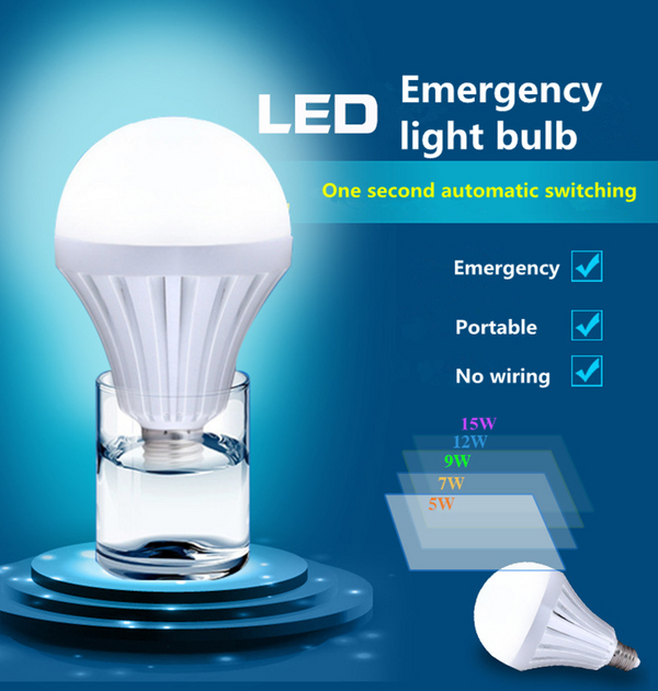 Bombilla LED de Emergencia Recargable 5W-12W