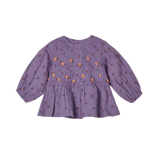 Blusa Baby Doll Púrpura para Niña - Confección Artesanal