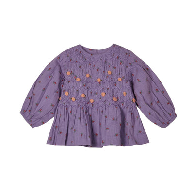 Blusa Baby Doll Púrpura para Niña - Confección Artesanal
