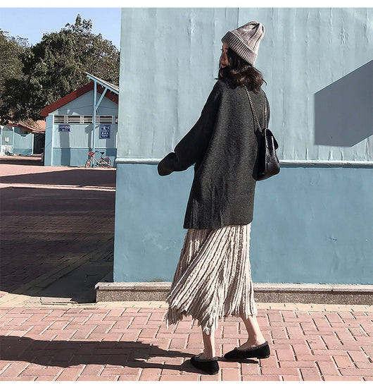 Falda Tejida Irregular Cintura Alta Midi para Mujer - Image 26
