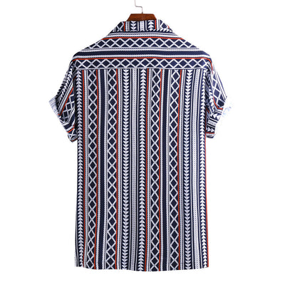 Camisa de Hombre a Rayas con Estampado Moderno - Image 3
