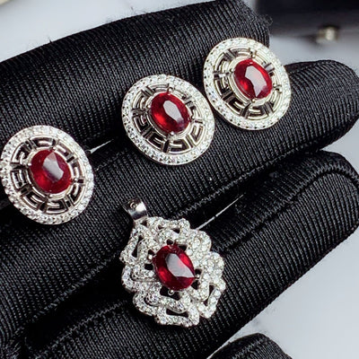Conjunto de Plata 925 con Rubí Incrustado - Image 4