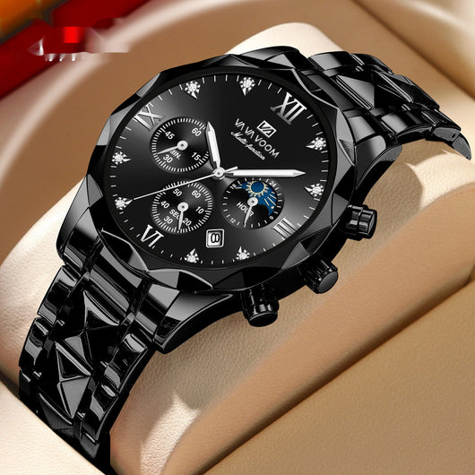 Reloj de Acero Tungsteno Resistente al Agua con Doble Calendario - Image 14