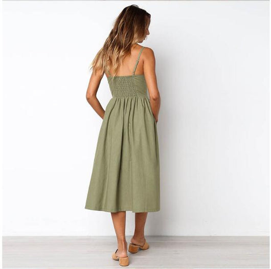 Vestido Halter con Tirantes Ajustables y Bolsillos Funcionales - Image 4