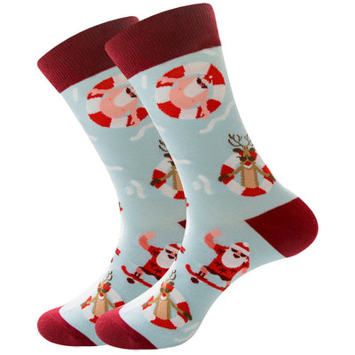 Calcetines Navideños con Renos y Santa - 12 Colores Festivos - Image 23
