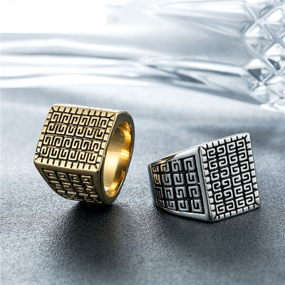 Anillo de Acero Titanio Cuadrado para Hombre - Image 4