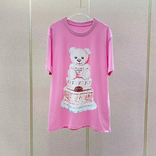 Playera de Pareja Estampado Oso Caricatura Manga Corta Casual - Image 9