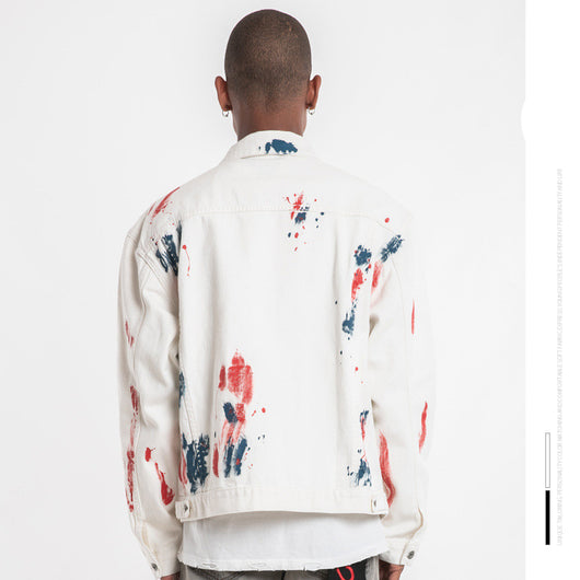 Chaqueta de Mezclilla con Estampado Splash de Tinta - Image 3