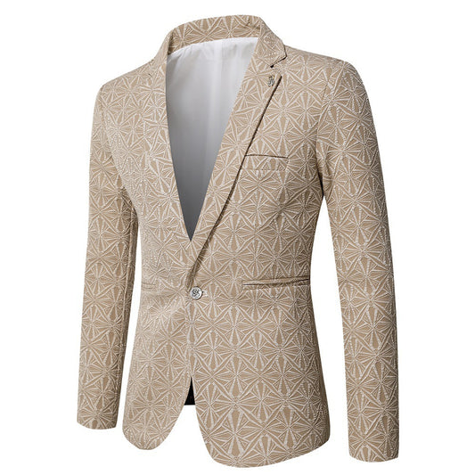 Chaqueta Slim Fit Jacquard Coreana para Hombre - Image 2