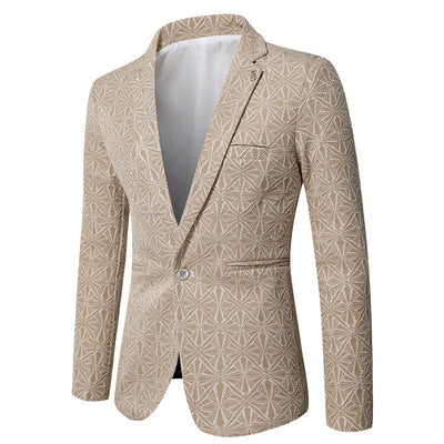 Chaqueta Slim Fit Jacquard Coreana para Hombre - Image 2