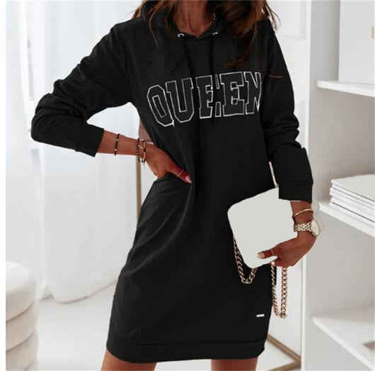 Vestido Deportivo Casual con Capucha y Letras - Image 19