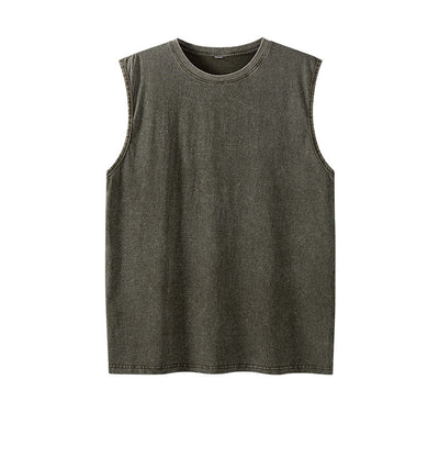 Camiseta sin mangas suelta desgastada estilo americano para hombre - Image 4