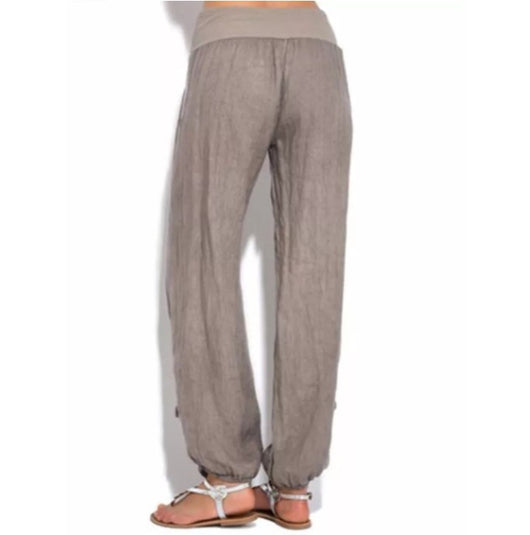 Pantalones Anchos Casuales con Botones Sueltos para Mujer - Image 18