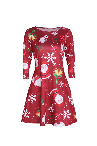 Vestido Navideño Estampado Flores Multicolor para Mujer - Image 9
