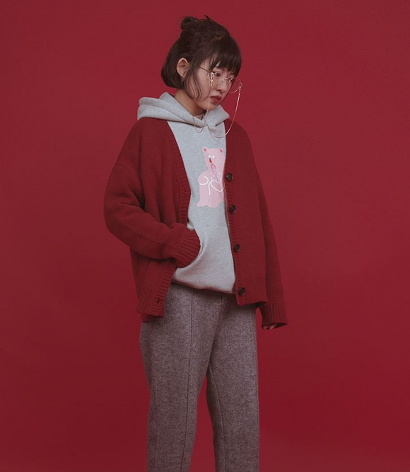 Cardigan Suéter con Ilustraciones Divertidas