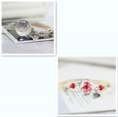 Pulsera Esfera de Cristal con Flores Secas - Diente de León y Estrellas - Image 16