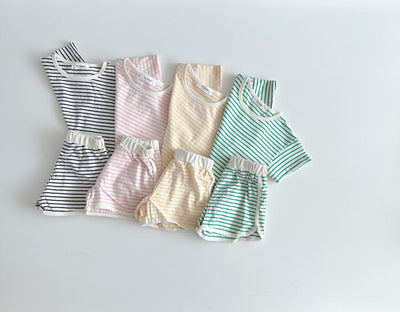 Pijama Infantil de Rayas Transpirable - Shorts y Camiseta de Manga Corta - Image 15