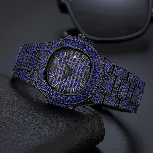 Reloj Hip Hop para Hombre con Diamantes Completos - Diseño Exclusivo