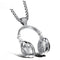 Titanium fashion music headset earplugs pendant necklace for men Steel colour