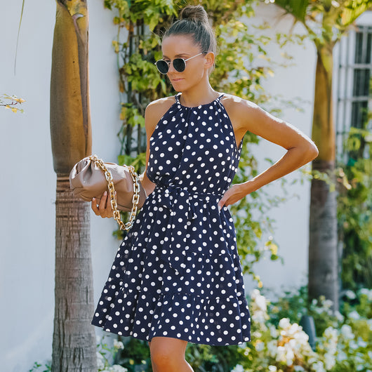 Vestido Elegante de Chifón con Lunares para Mujer - Image 13