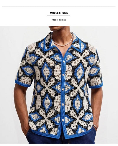 Polo Tejido Jacquard Geométrico con Detalles Calados - Image 10