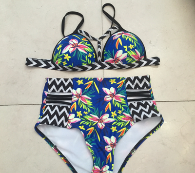 Bikini de Cintura Alta Estampado Multicolor - Traje de Baño Sexy para Mujer - Image 12