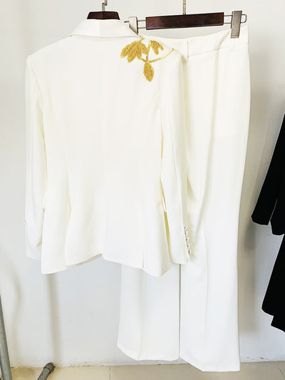 Traje Dos Piezas con Pantalón Acampanado y Detalles de Cuentas - Image 16