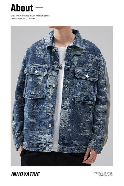Chaqueta Camisa Denim Retro Americana Estilo Clásico - Image 12