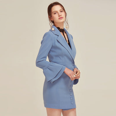 Vestido Ejecutivo Slim Fit con Mangas Acampanadas para Reuniones Profesionales - Image 2