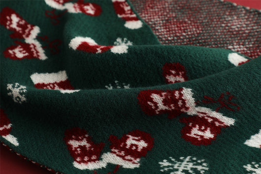 Bufanda Tejida Roja con Estampado de Reno y Copos de Nieve - Image 28