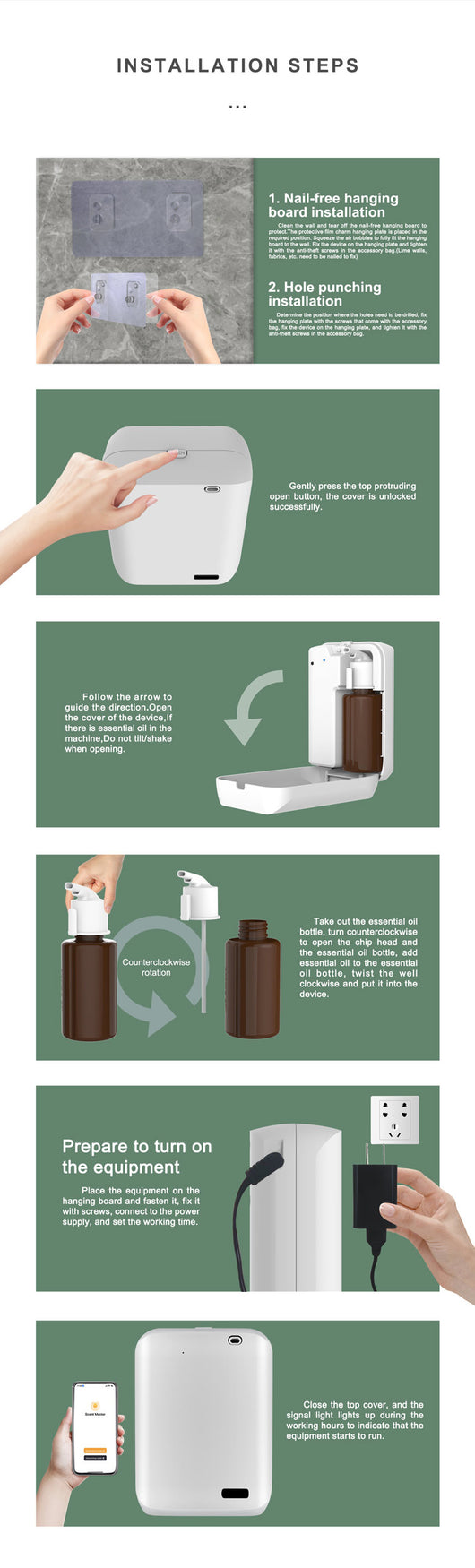 Difusor de Aroma Inteligente 150ml con Control por App y Montaje en Pared - Image 14