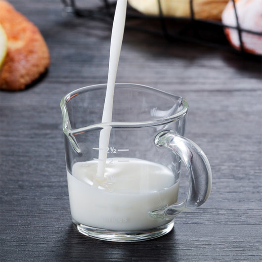 Taza Medidora de Vidrio Doble Boca con Escala para Leche - Image 2