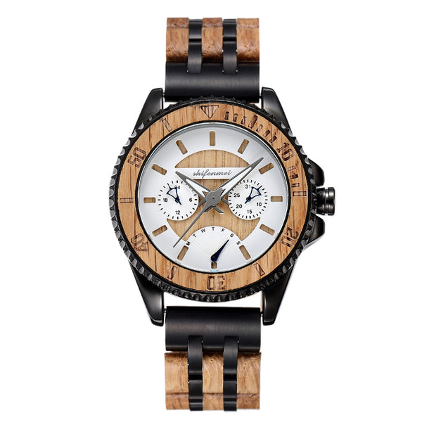 Reloj Deportivo para Hombre con Diseño de Madera y Mecanismo de Precisión - Image 3