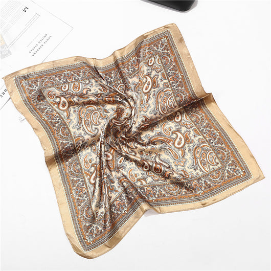 Pañuelo de Seda Satinado Turbante Bohemio Cuadrado para Mujer - Image 6