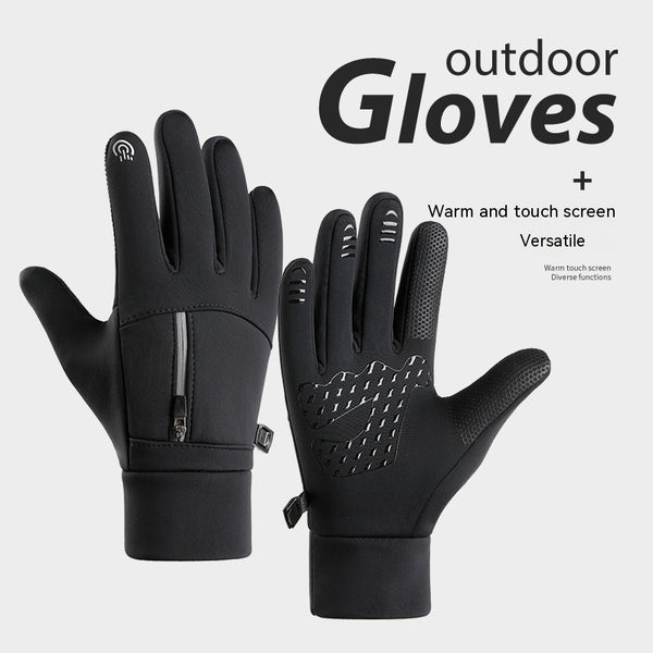 Guantes de Ciclismo Impermeables con Forro de Terciopelo Cálido