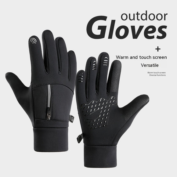 Guantes de Ciclismo Impermeables con Forro de Terciopelo Cálido