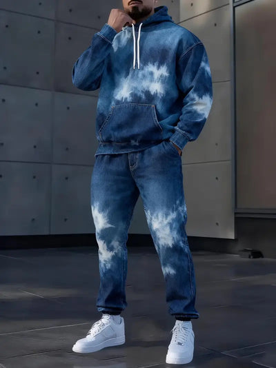 Sudadera Denim con Capucha y Estampado 3D Letrado para Hombre - Image 6