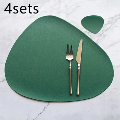 Mantel Individual Aislante de Cuero PU - Posavasos Antideslizante para Cocina - Image 37