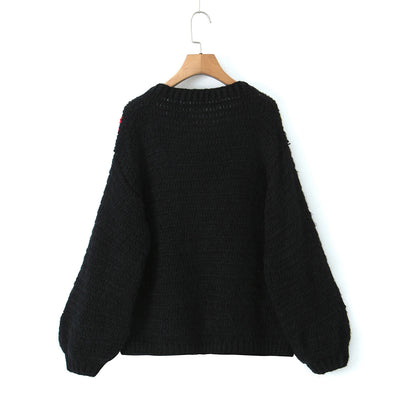 Suéter Holgado con Bordado Floral para Mujer - Image 3