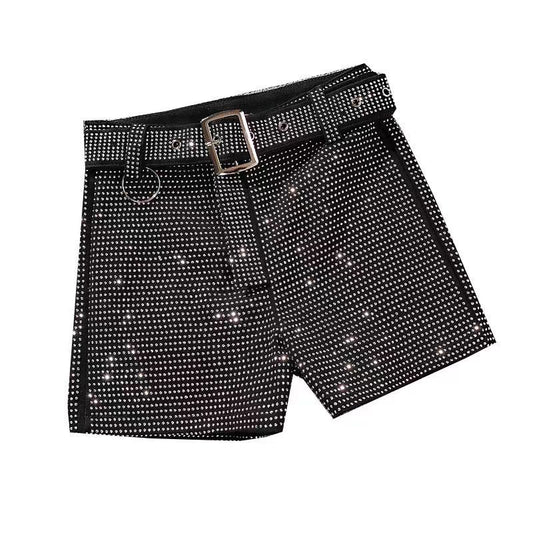 Shorts Vaqueros Elásticos con Diamantes para Mujer - Ajuste Slim - Image 2