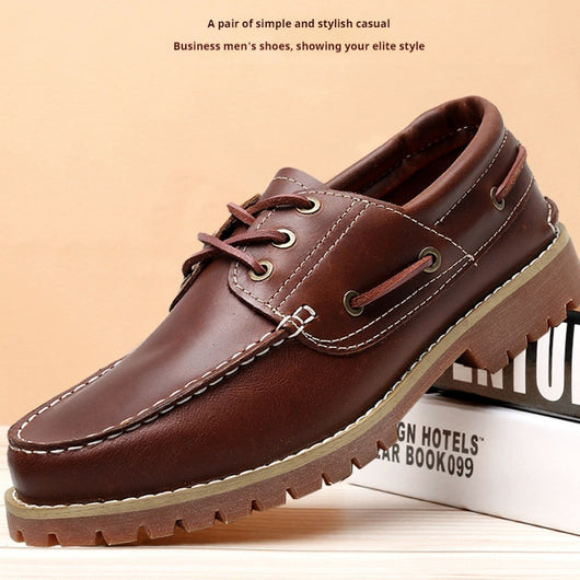 Zapatos Casuales Británicos de Cuero Genuino para Hombre - Diseño Clásico Bajo - Image 8