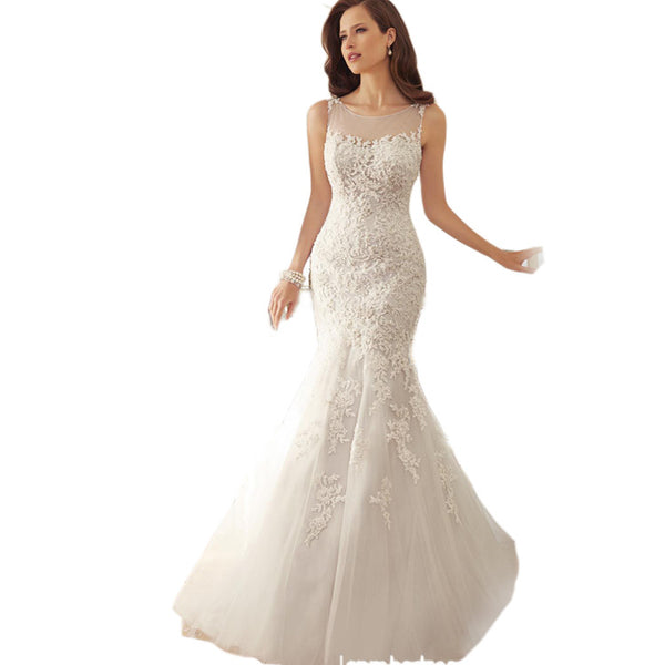 Vestido de Novia Ajustado con Cola de Sirena