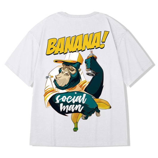 Camiseta Hiphop Suelta Talla Grande Manga Corta para Hombre - Image 9