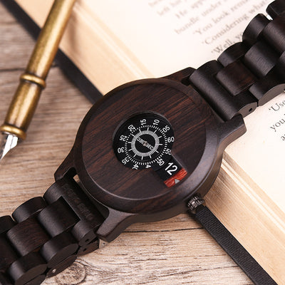 Reloj de Bambú Redondo para Hombre - Diseño Creativo - Image 7