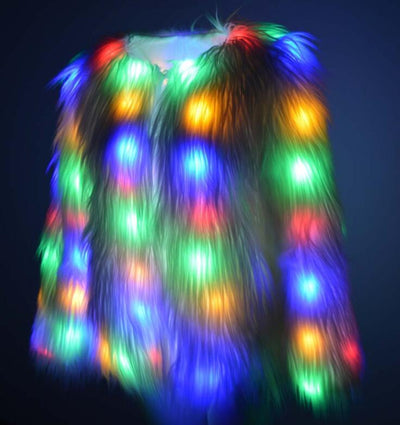 Chaleco de Piel Sintética con LED Arcoíris Brillante para Invierno - Image 4