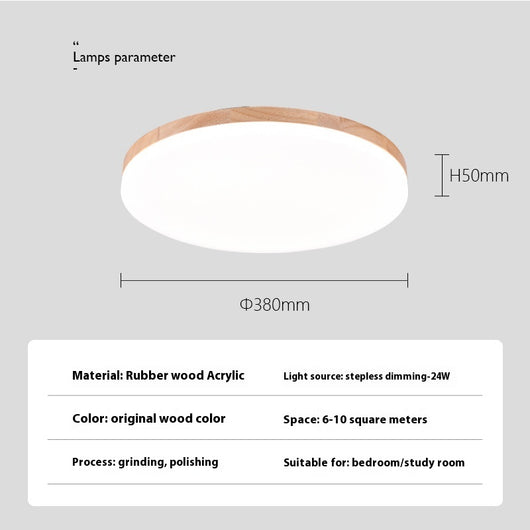 Lámpara de Techo LED Redonda Minimalista Nórdica en Madera Maciza - Image 9