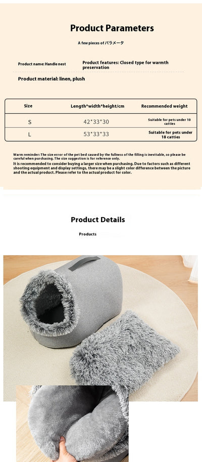 Nido Térmico Portátil para Mascotas - Cama Acolchada Cerrada y Cálida - Image 10