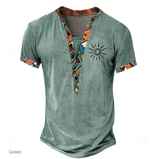 Playera Estampada 3D Estilo Europeo Americano con Botones para Jóvenes - Image 10